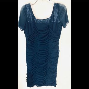 Victor Costa Navy Cocktail Dress.